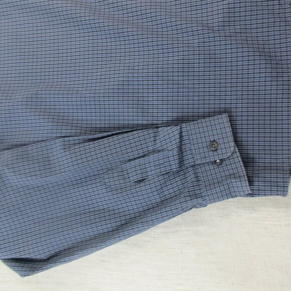 Eddie Bauer Wrinkle Resistant Shirt Mens XL Blue Plaid Classic Fit Button Down - Picture 5 of 9